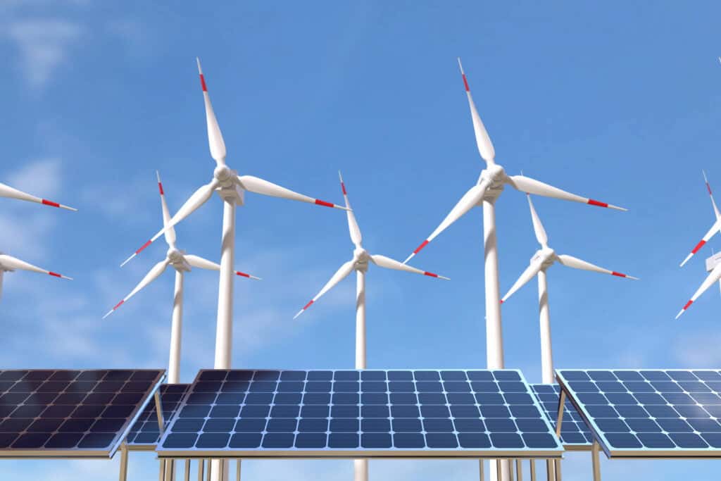 Panele słoneczne i turbiny wiatrowe